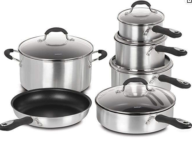 Cuisinart 11Pc Advantage Non-Stick Cookware Set - Brushed Silver