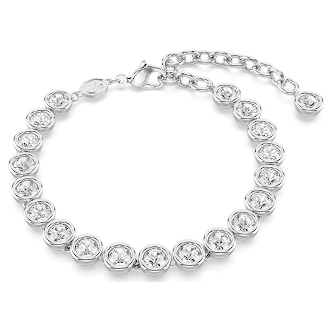 Swarovski Imber Tennis Bracelet Round Cut, White, Rhodium Plated