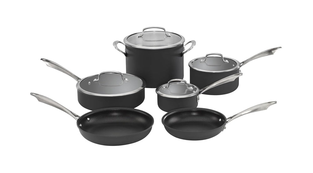 Cuisinart 10-Piece Hard Anodized Cookware Set - Black