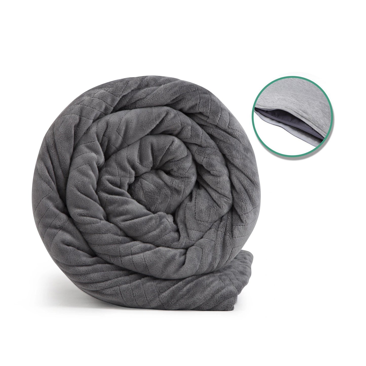 HUSH 2-In-1 Weighted Blanket Bundle: Iced & Classic - King - 30lb - Grey