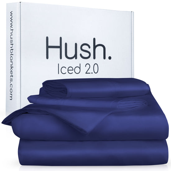 HUSH Iced Bamboo Cooling Sheet and Pillowcase Set - King - Navy