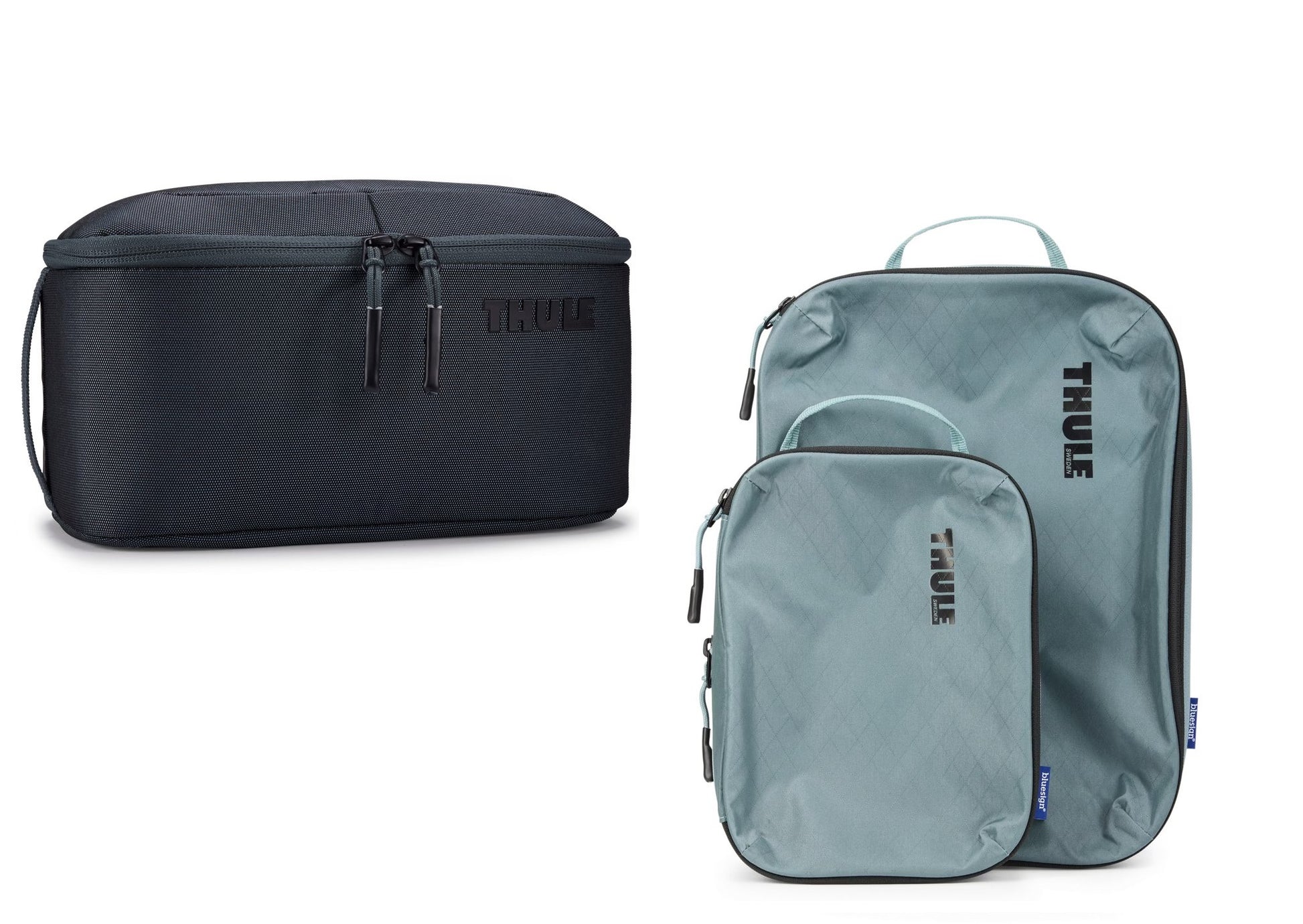 Thule Subterra 2 Toiletry Bag - Dark Slate & Compression Packing Bundle Set - Pond Gray