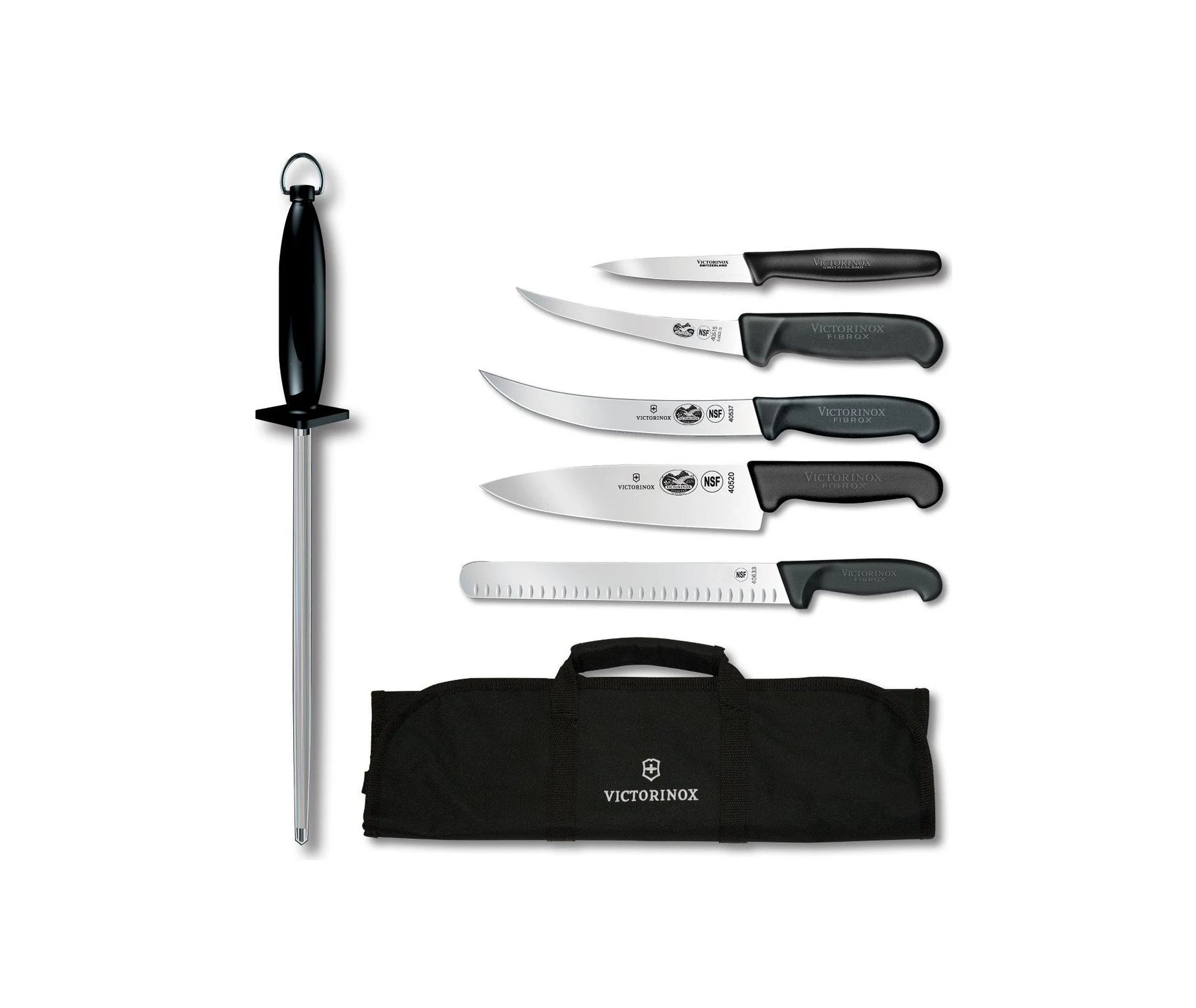 Victorinox Fibrox Natural 7-Piece Competition BBQ Set, Black Handles