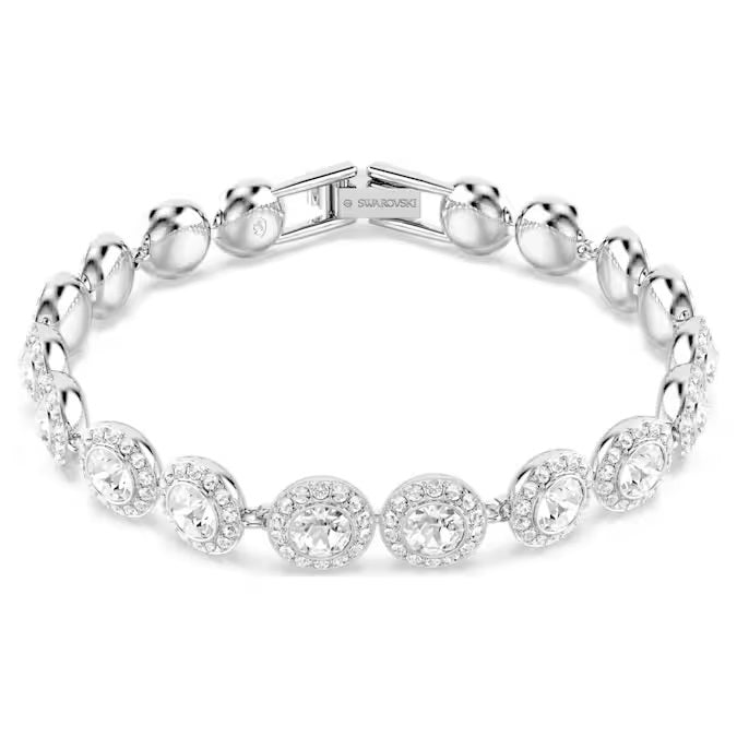 Swarovski Una Angelic Tennis Bracelet, Round Cut, White, Rhodium Plated