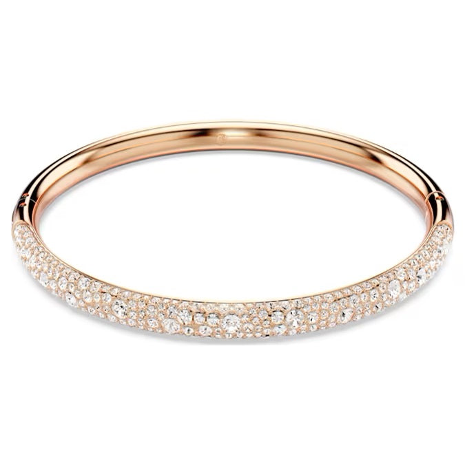 Swarovski Meteora Bangle, Snow Pavé, White, Rose Gold-Tone Plated