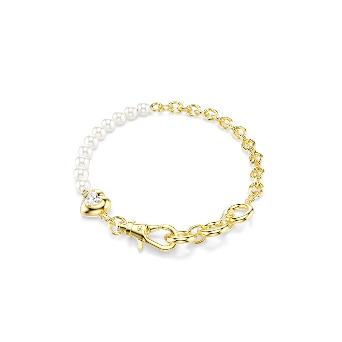 Swarovski Idyllia Bracelet Crystal Pearl, White, Gold-tone Plated
