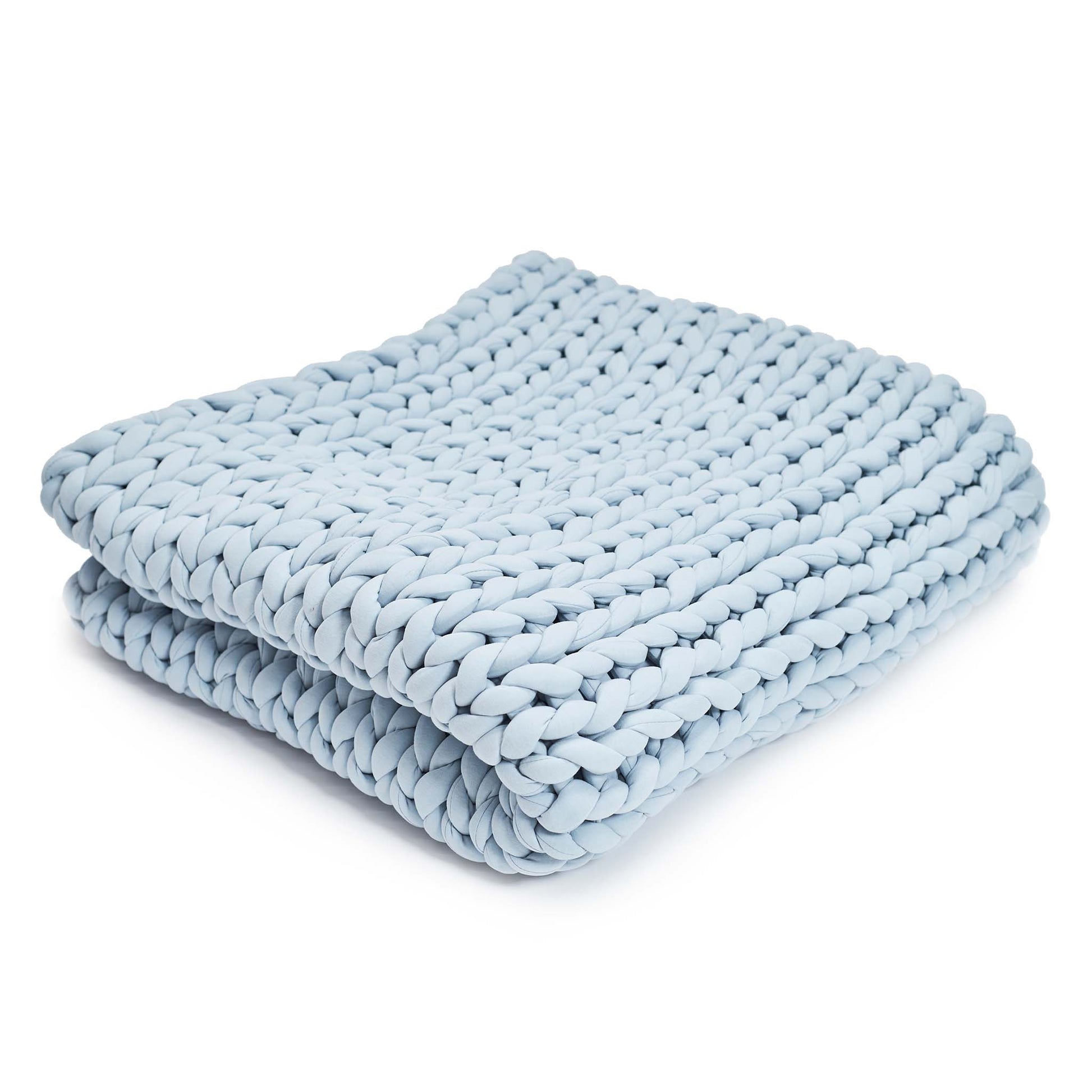 Hush Blankets Knit 12lb Weighted Blanket - Cotton - Dusty Blue